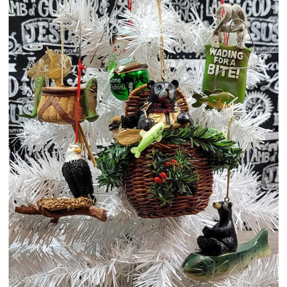6 Fishing & Eagle Christmas Ornaments🎄